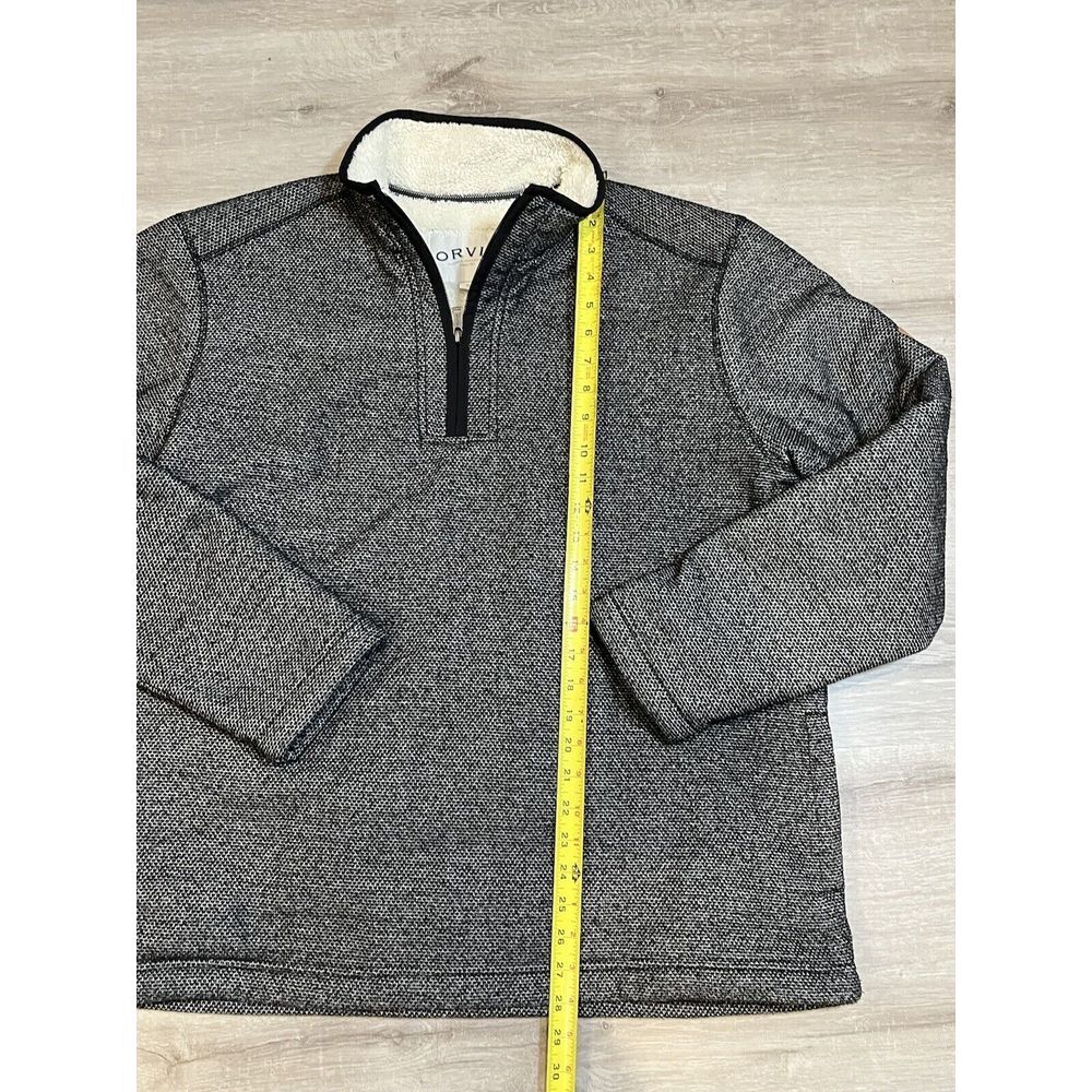 Orvis Men's Fleece Lined Quarter 1/4‎ Zip Pullover Sweater, Gray Size Large - Picture 2 of 6